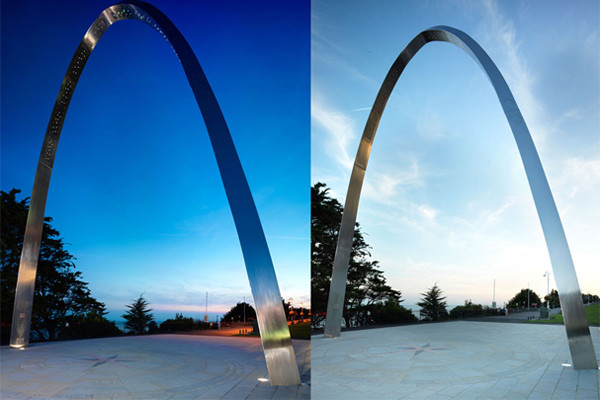 Arch Design Polished Finish Stainless Steel Metal Sculpture For Various Color