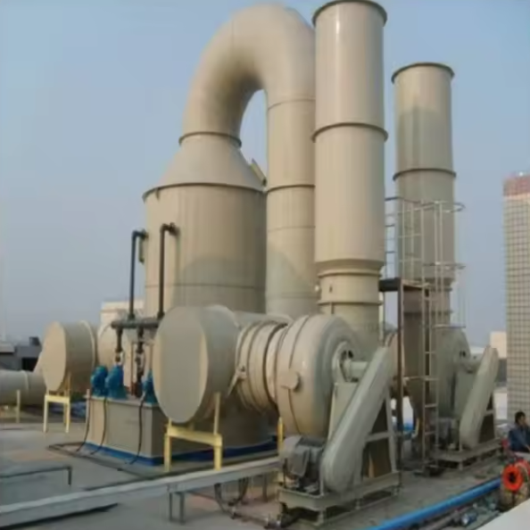 Башня поглощения газа FRP GRP Башня поглощения газа кислотного тумана Хлорный мокрый скраб, покрытый гелевым покрытием