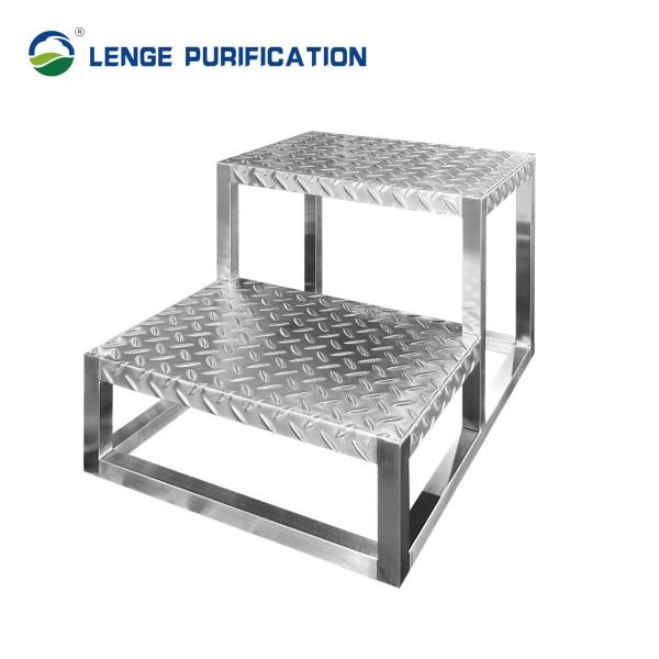 Clean High Quality Stainless Steel Two Step Ladder with Anti-slip Pattern Anti-Corrosion Design