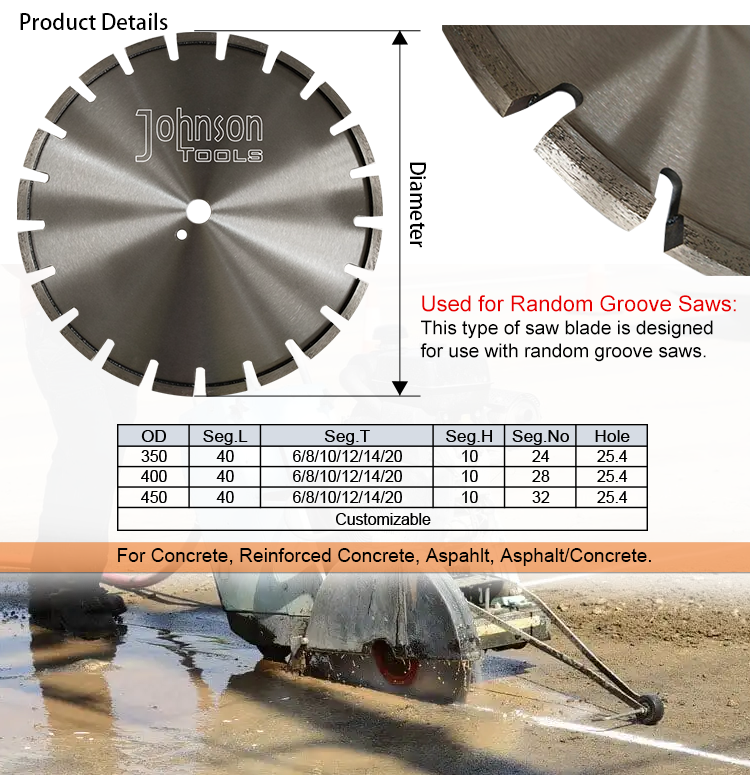 Лазерное сварное бриллиантовое кольцевое пиловое лезвие для резки бетона