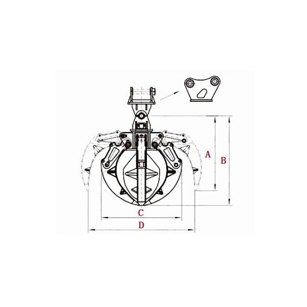 Grapple Тяжелое оборудование Гидравлическое приспособление Q345B Сплавные стальные ведра для экскаваторов