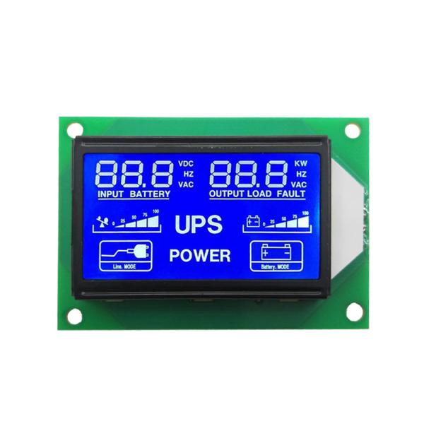 Control/Drive IC comptaible VA HTN Blue Green Backlight COB Segment LCD Module for Customized UPS Inverter Display Panel
