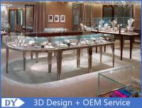 Vitrine de jóias de metal de boutique Display vidro temperado em cima e lados
