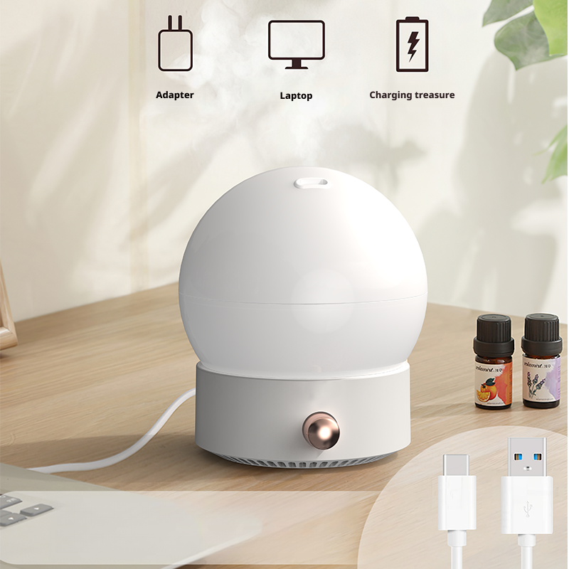 350ml Capacity USB Powered Ultrasonic Humidifier with Color Changing Light for Home Aroma Diffuser