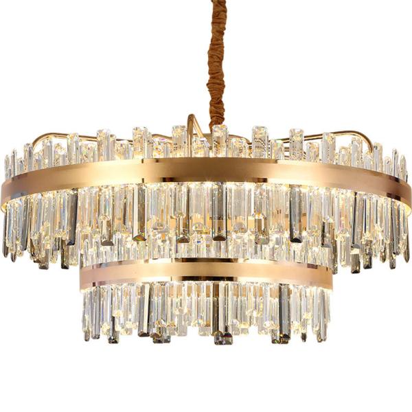 JYLIGHTING Luxury Crystal Hotel Wedding Floor Large Big Led Living Staircase Designer Gold Long Chandelier Crystal Pendant Light
