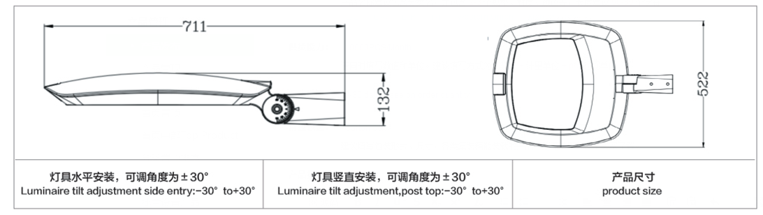Освещение зоны СИД Санды черное покрытое на открытом воздухе, свет дороги СИД парка 120В