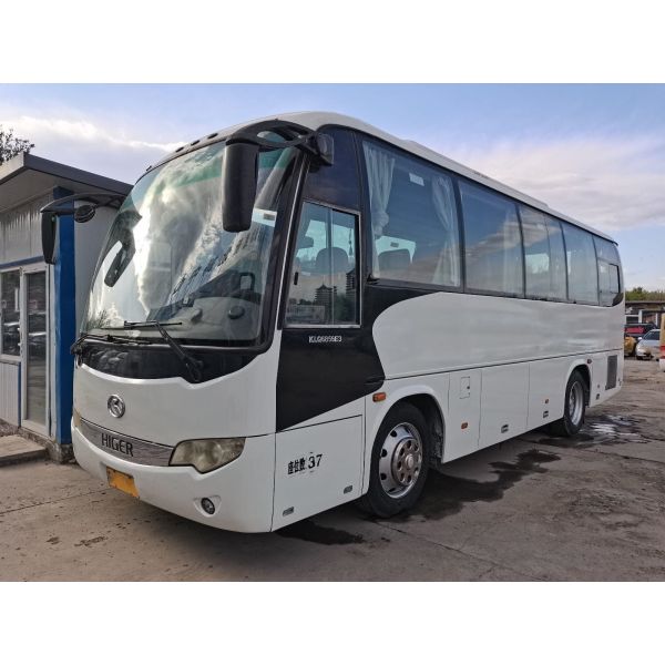 Used Higer Bus KLQ6856 37 Seats Steel Chassis Rear Yuchai Engine Left hand Drive Good Condition with AC