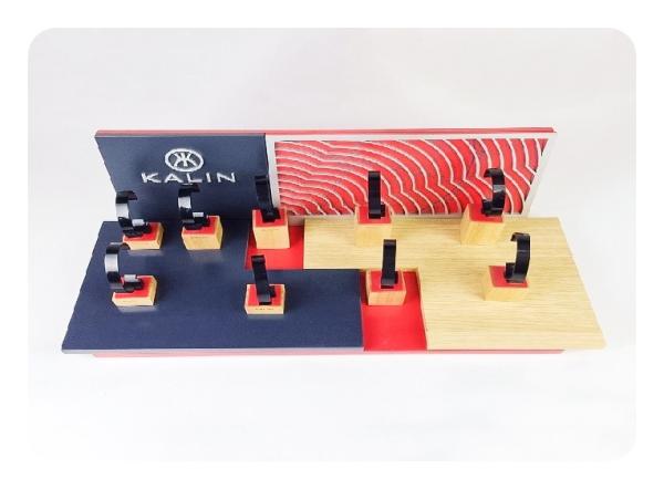 Customize Wooden Counter Watch Holder Stand Black  Red Assemble Luxury Acrylic Tray