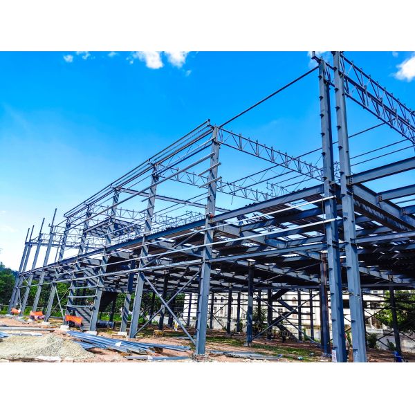 Height 8 - 20 Meters  Galvanized Steel Warehouse Modular Steel Frame Construction