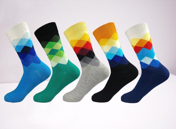 Fashion Happy Socks Men  , Assorted Colorful Premium Cotton Sock For Women