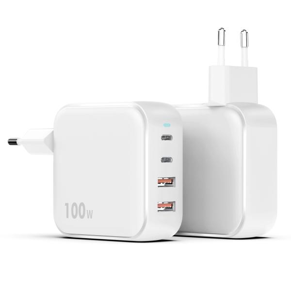 100W Fast Charging Station – Dual USB-A + Dual USB-C | Charge 4 Gadgets Simultaneously