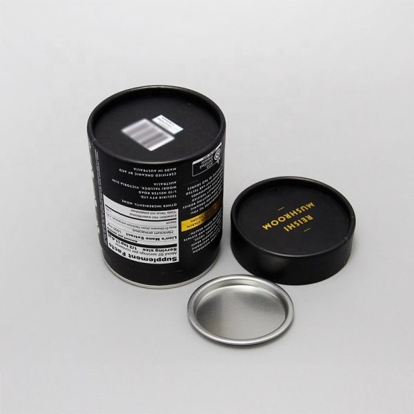 Embalaje de la lata de papel interior de papel biodegradable con cubierta metálica