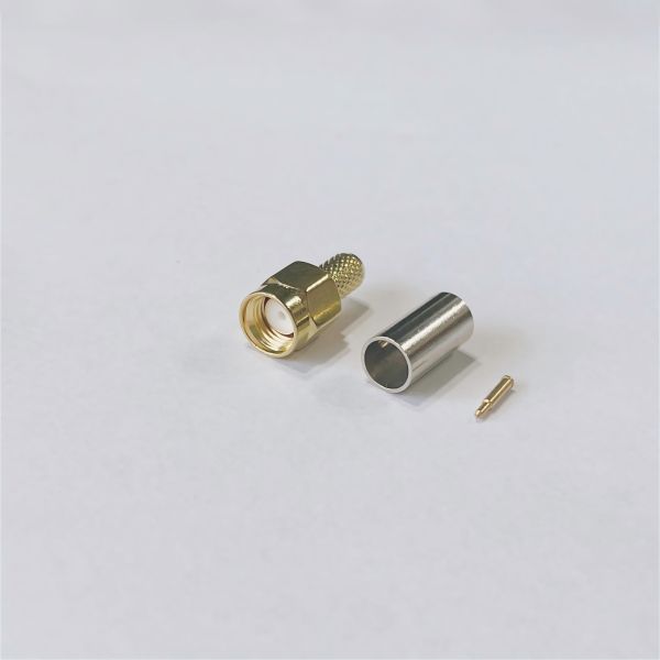 SMA Male Connector RF Connector DC-18GHz Gold-plated Brass PTFE Insulator for 086 Coaxial Cable