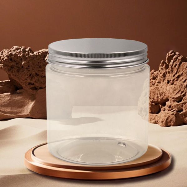 Customization Plastic Clear 17oz 20oz Wide Mouth Tea Coffee Sugar Rosin Storage Jam Jar Packaging with Lids for PET