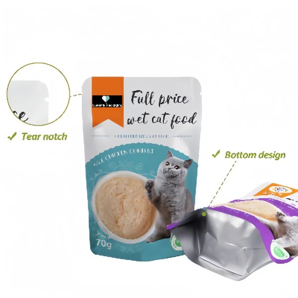 Pouch Shaped Pet Food Packaging Safe UV Resistant And Easy Tear
