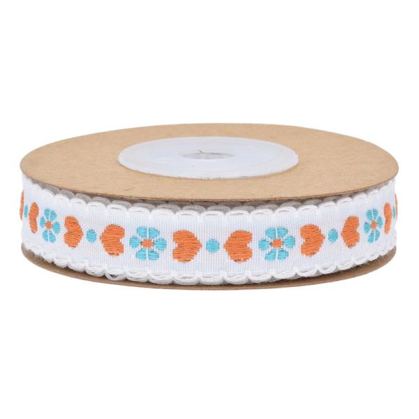 Jacquard 12mm Floral Wired Ribbon ISO14001 Vintage Floral Ribbon