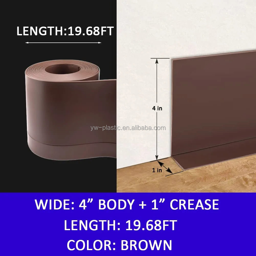 Vinyl Skirting Board Rubber Baseboard Trim Molding Payment Term 30% Deposit 70% Balance