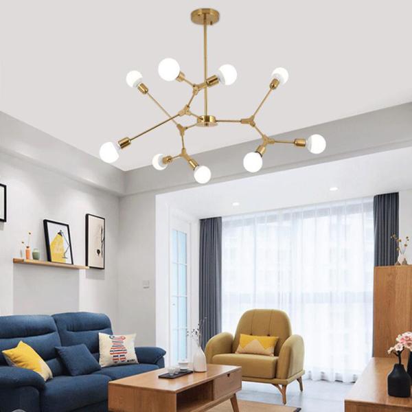 Modern iron chandeliers long drop chandelier Rose Gold Black Color E27 Bulb Chandelier(WH-MI-258)