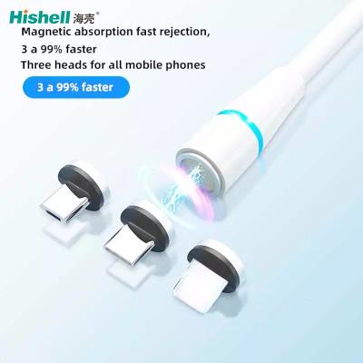 Length 1.2M PVC Magnet Charging Cable , Multicolor 3 In One Magnetic Cable