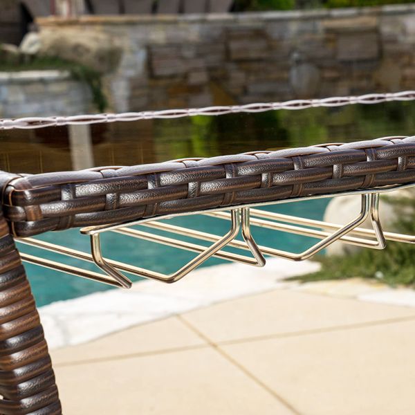 Wholesale Cheapest Steel Frame Rattan bar Cart Outdoor Indoor Use Bistro Cart Trolley Cart