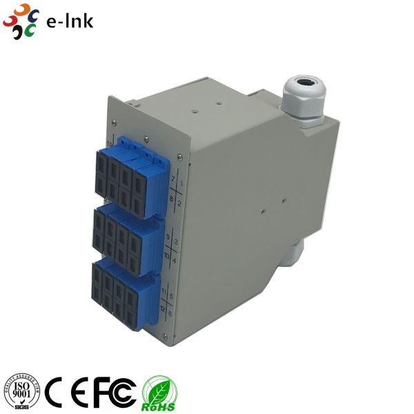 24 ДИН пульта временных соединительных кабелей оптического волокна портов промышленных - рельс с переходниками дуплекса СК/ПК СМ