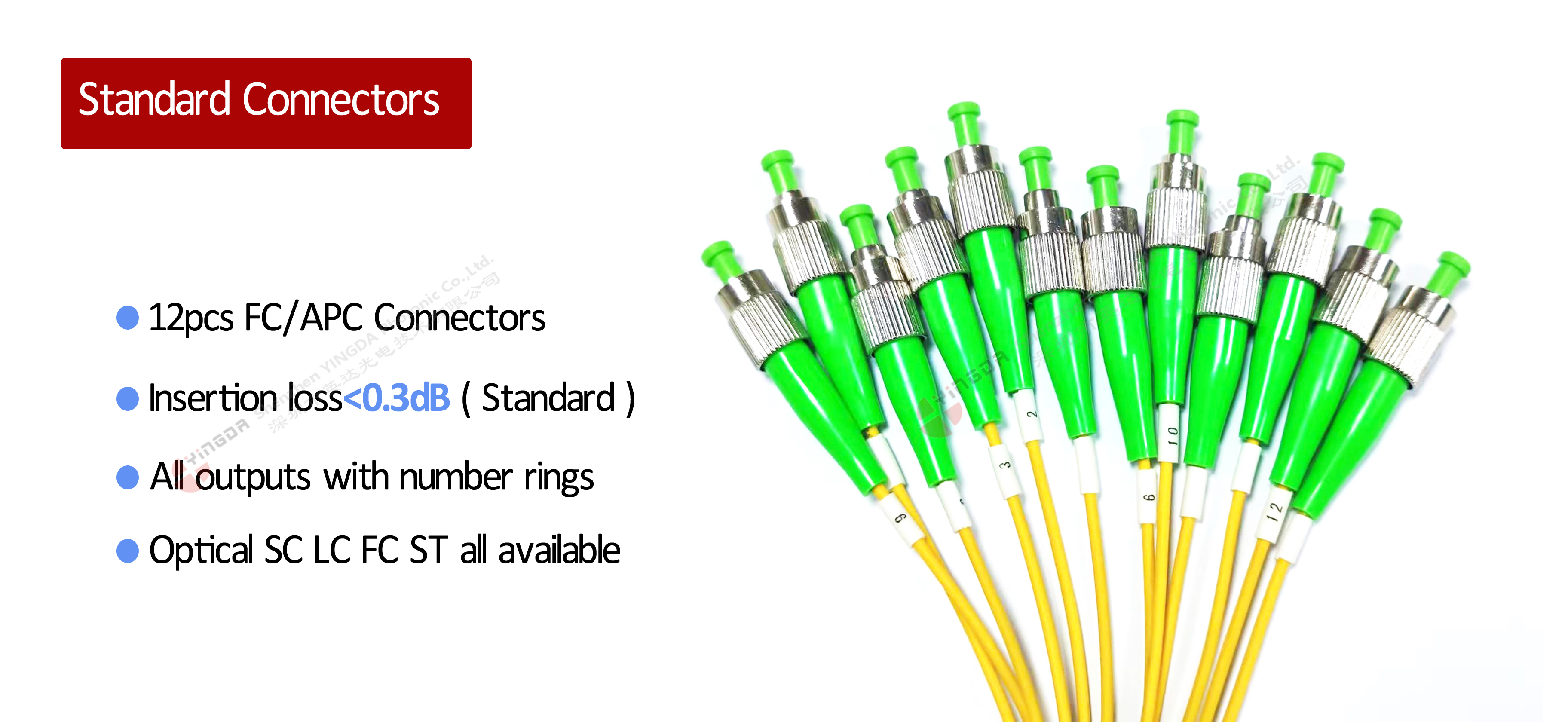 YINGDA высокоскоростной 8Fiber MPO мужской на LC OM3 Fanout Patch Cord Single Mode 9/125um Breakout 100G 400G