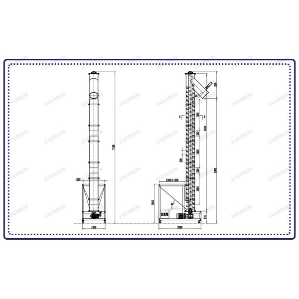 Convector espiral de acero inoxidable tubular alimentador industrial vertical