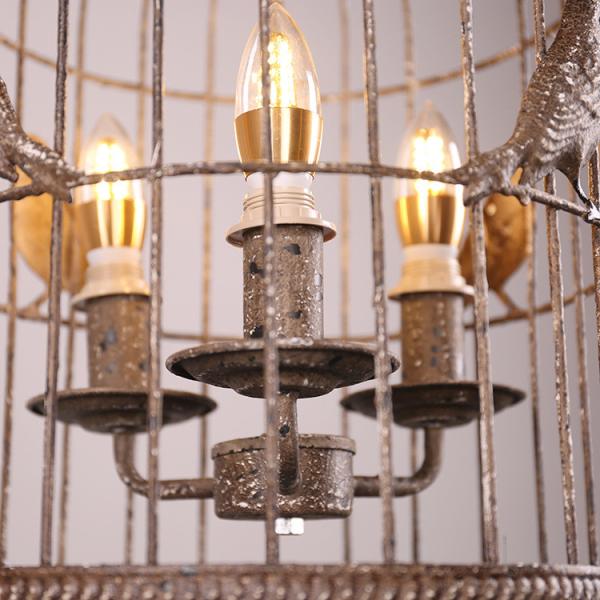 Rustic Cage Birds Chandelier for farmhouse Bedroom Sitting room lighting (WH-CI-83)