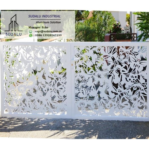 SUDALU Customized Pattern Laser Cut Decoration Aluminum Panel Fence/ Gate Metal Perforated Panel