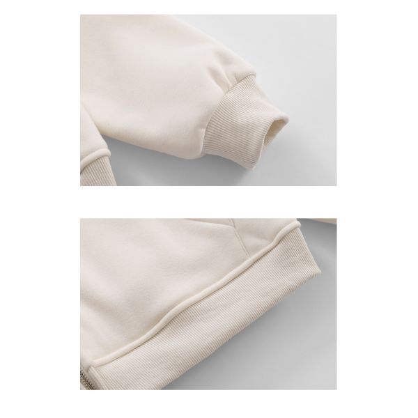 8oz 12 Ounce Zipped Hooded Sweatshirt Devil Horn Printed Fleece Blank Unisex Couple Men Oversized Full Zip Up Pullover