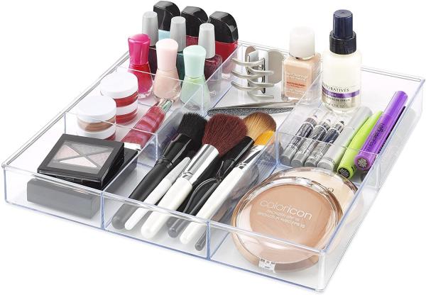 Acrylic Drawer Organizer Storage Tray Clear Desk Makeup Drawer Organizer for Kitchen  Office