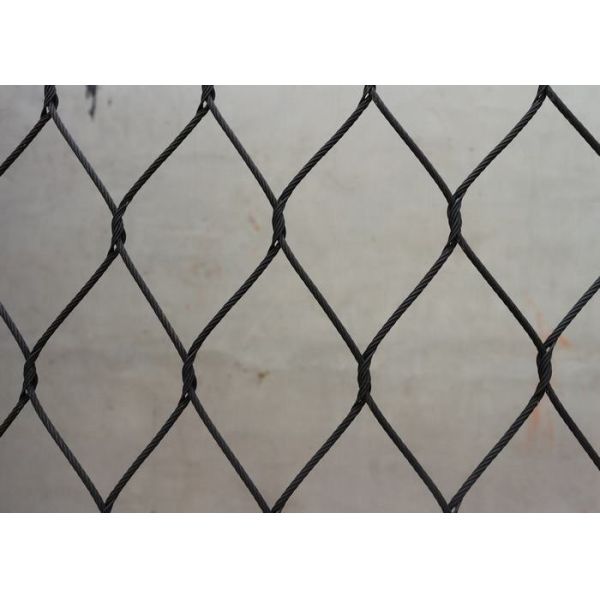Flexible Black Oxide Wire Rope Mesh / Stainless Steel Cable Netting Wire Mesh