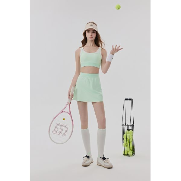 Light Green Active Skort with Built-in Shorts and Ball Pocket for Tennis and Workout Performance