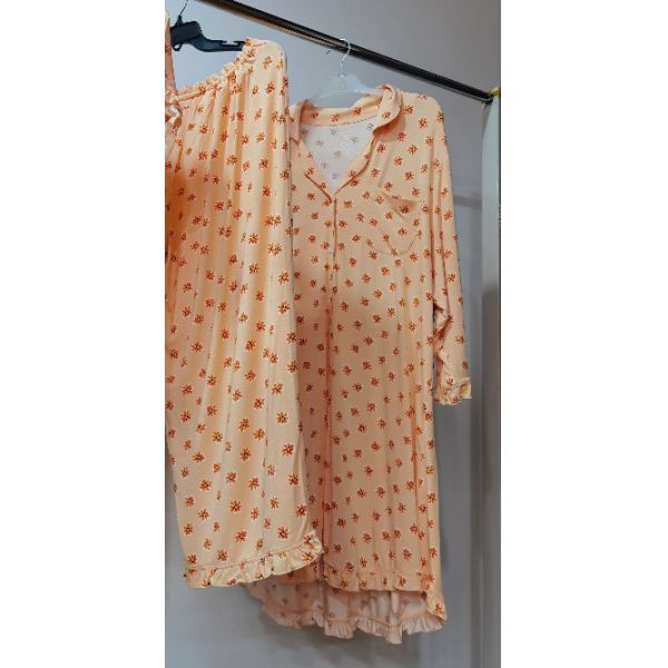 Customizable Pajama Sets 95% Modal 5% Elastane Floral Sleepwear XXL Size