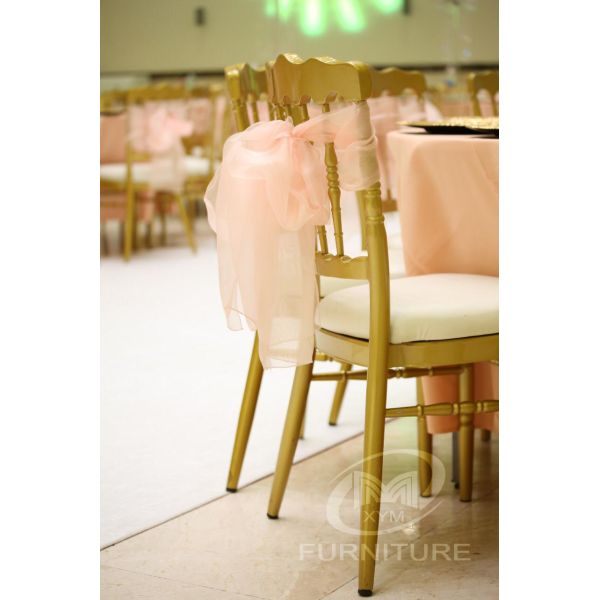 Stainless Steel Napoleon Chair With Cushion High End Banquet Chair Hotel Furniture