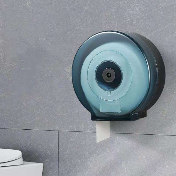 Distributeur de serviettes en papier rond ABS verrouillable monté sur le mur vert foncé