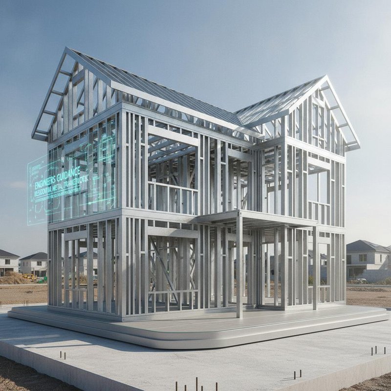 Engineers guidance Residential Metal framework building providing expert support for residential construction efficiency