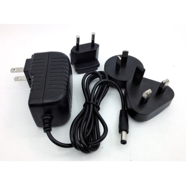 CE RoHS FCC 12V 1.5A 6V 200MA 14v 500ma 13V 6A interchangeable plug power adapter