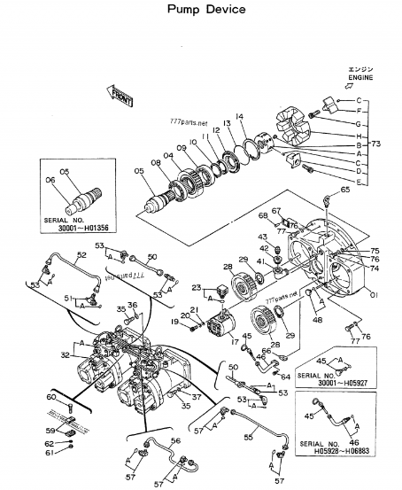 9065879 Excavator Piston Pump For Hitachi Excavator Main Hydraulic Pump Ex200