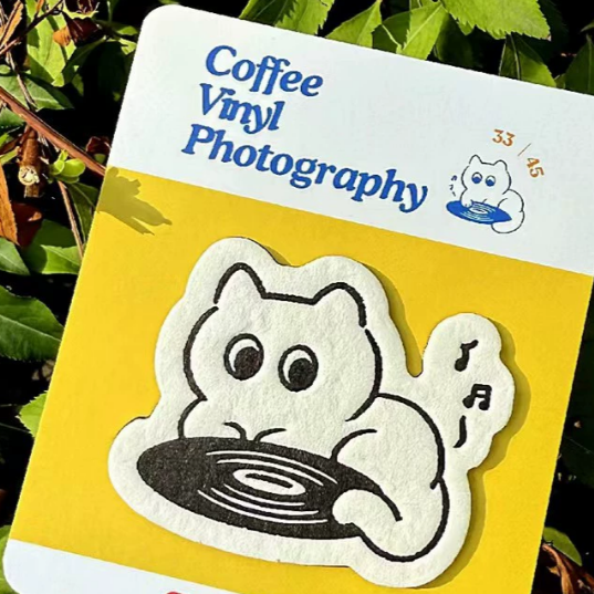 Textured Cotton Paper Refrigerator Magnet Decorative Magnetic Stationery Sticker