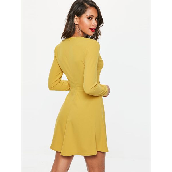 Сексуальный зрелый элегантный глубокий в - платье шеи мини с шнурком