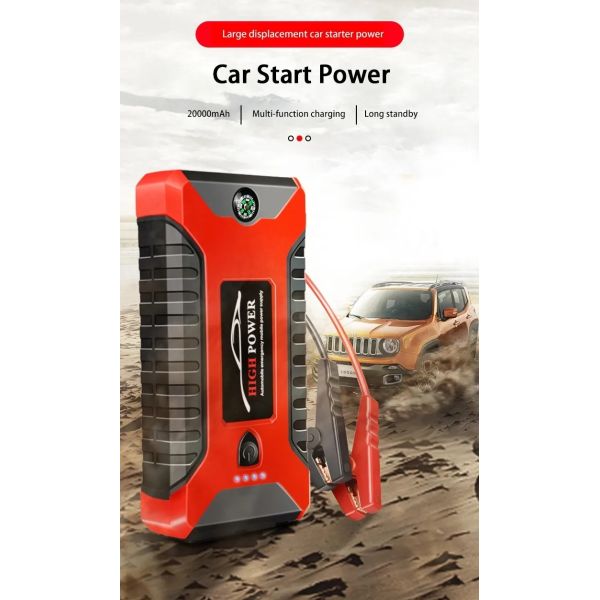67KWh-168KWh Battery Capacity Car Jump Starter 600A Portable Starting Device 4USB 20000/99800mAh with High Capacity