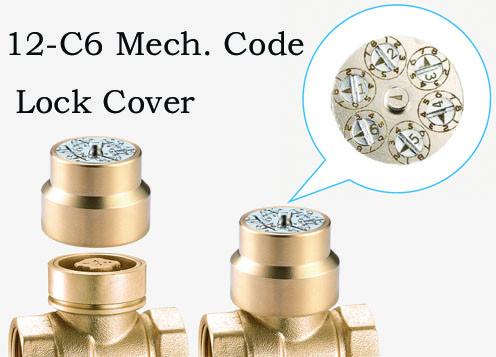 1208 Magnetic and Mechanical Lockable Brass Ball Valve 3 in 1 functions of Meter outlet / Built-in Strainer / Anti-theft