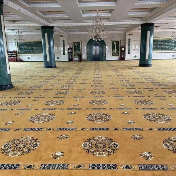 Custom Carpets for Mosque Prayer Banquet Hall Axminster 4*25 Roll Machine Woven Carpet