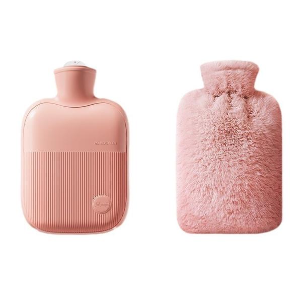 Bouteille d'eau chaude en caoutchouc avec couvercle doux 2 L 1L Sac d'eau chaude pour les crampes soulagement de la douleur échangeable chaud et froid