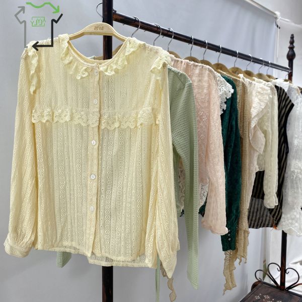 Clean Condition Used Summer Clothing Second Hand Floral Crop Top for Women