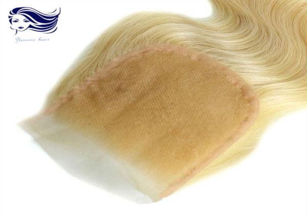 O cabelo brasileiro da onda do corpo do fechamento da parte superior do laço de Remy do louro livra o estilo