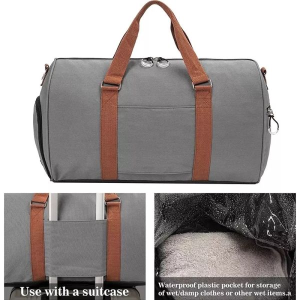 Unisex Anti Theft Travel Bag Solid Color Water Proof Duffle Bag Storage Luggage Trolley