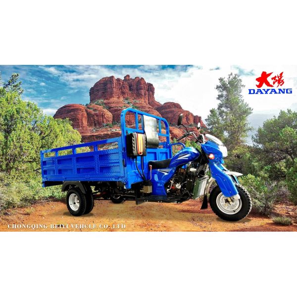 Cómodo triciclo de carga de 3 ruedas motorizada de combustible motocicleta con 50 * 100 chasis