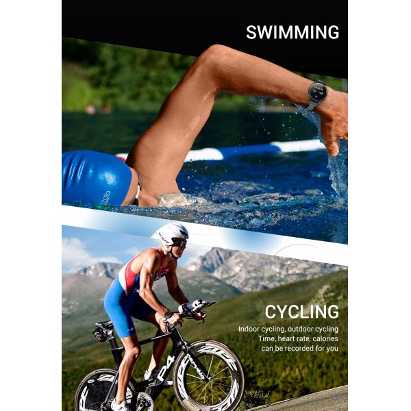 La diverse montre fait face à la montre de la forme physique L6 avec la tension artérielle et la fréquence cardiaque 1,28 pouces